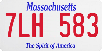MA license plate 7LH583