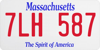MA license plate 7LH587
