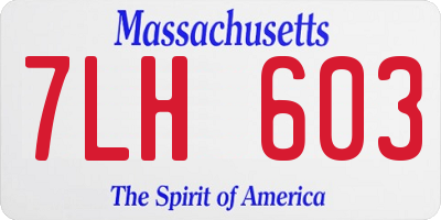 MA license plate 7LH603