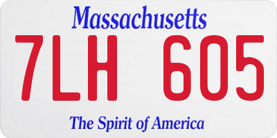 MA license plate 7LH605