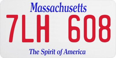 MA license plate 7LH608