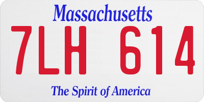MA license plate 7LH614