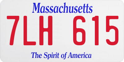 MA license plate 7LH615