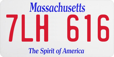 MA license plate 7LH616