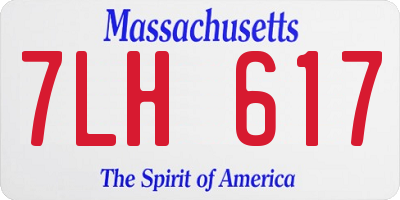 MA license plate 7LH617