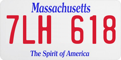 MA license plate 7LH618