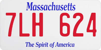 MA license plate 7LH624