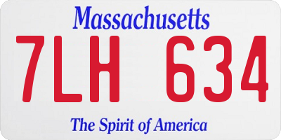 MA license plate 7LH634