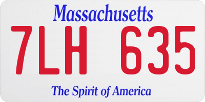 MA license plate 7LH635