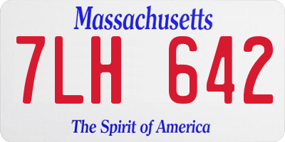 MA license plate 7LH642