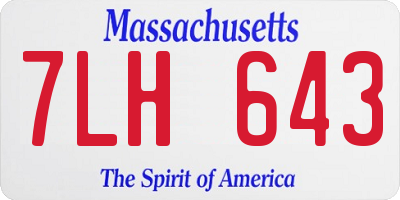 MA license plate 7LH643