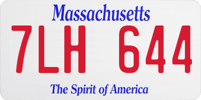 MA license plate 7LH644