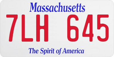 MA license plate 7LH645