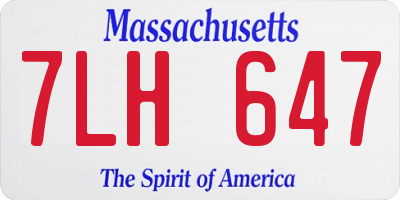 MA license plate 7LH647