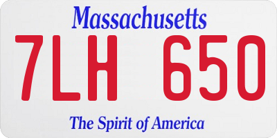 MA license plate 7LH650