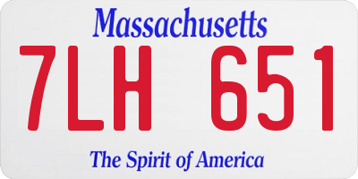 MA license plate 7LH651