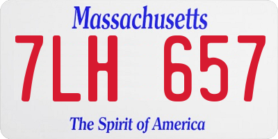 MA license plate 7LH657