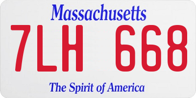 MA license plate 7LH668