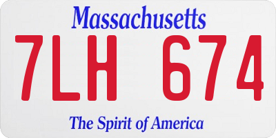 MA license plate 7LH674