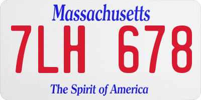 MA license plate 7LH678
