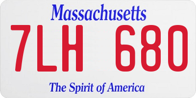 MA license plate 7LH680