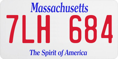 MA license plate 7LH684