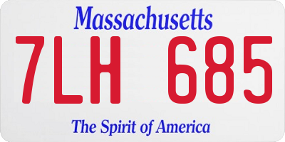 MA license plate 7LH685