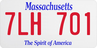 MA license plate 7LH701