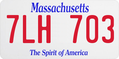 MA license plate 7LH703