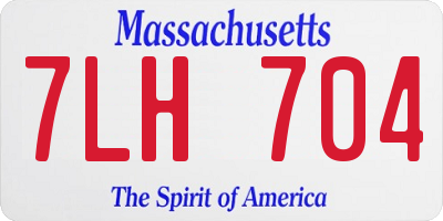 MA license plate 7LH704