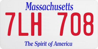 MA license plate 7LH708