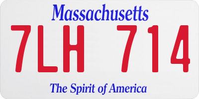 MA license plate 7LH714