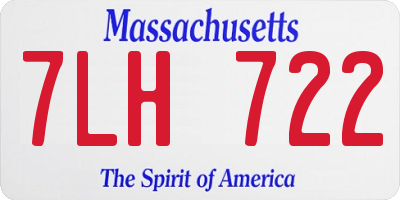 MA license plate 7LH722