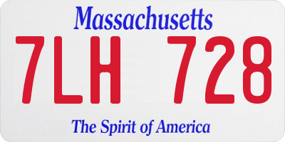 MA license plate 7LH728