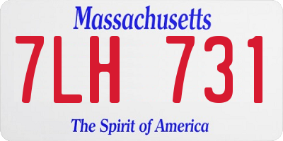 MA license plate 7LH731
