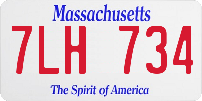 MA license plate 7LH734