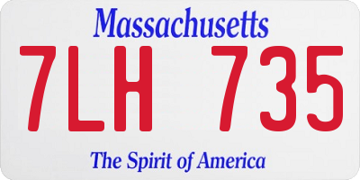 MA license plate 7LH735