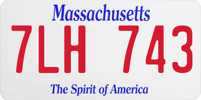 MA license plate 7LH743