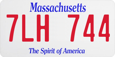 MA license plate 7LH744