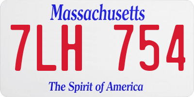 MA license plate 7LH754