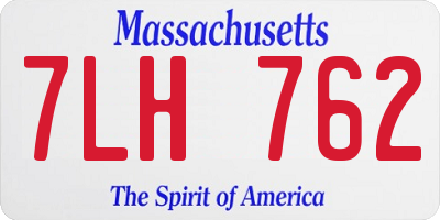 MA license plate 7LH762