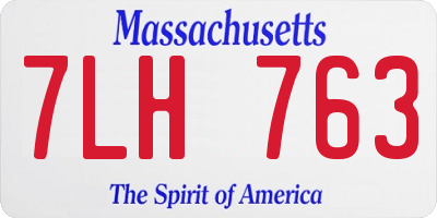 MA license plate 7LH763