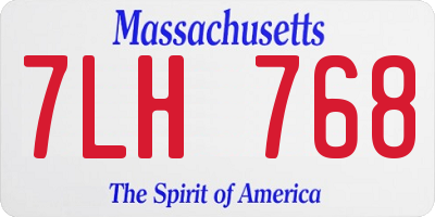 MA license plate 7LH768