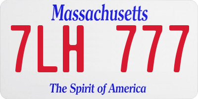 MA license plate 7LH777