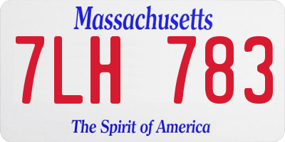 MA license plate 7LH783