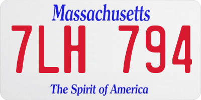 MA license plate 7LH794