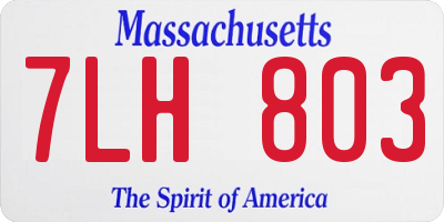 MA license plate 7LH803