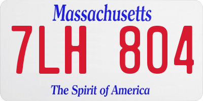 MA license plate 7LH804