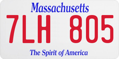 MA license plate 7LH805