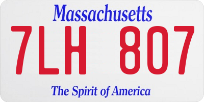 MA license plate 7LH807